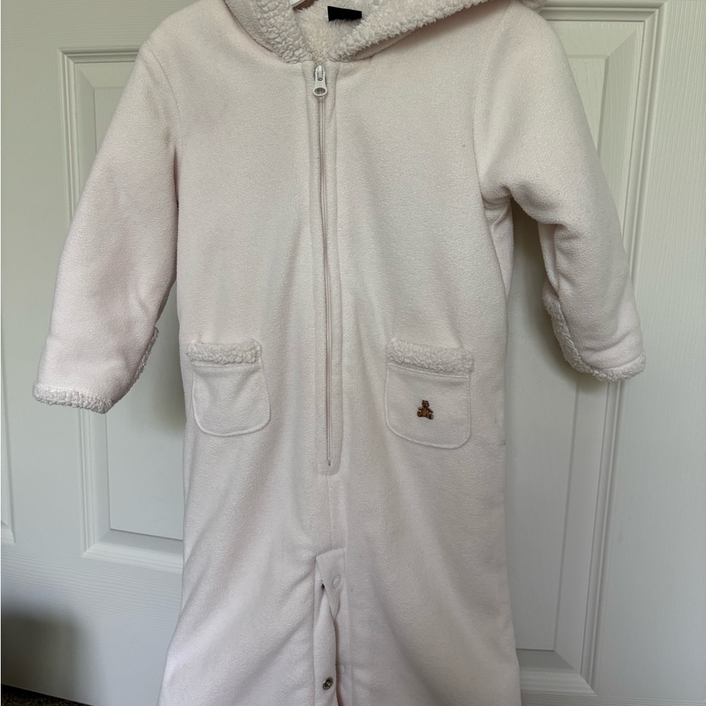 GAP Baby Off-White Fleece Snow Suit/Romper
